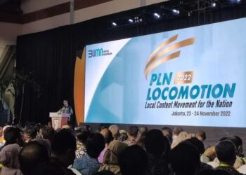 Direktur Utama PT PLN (Persero), Darmawan Prasodjo dalam pembukaan Locomotion 2022 di JCC Senayan, Jakarta, Rabu (23/11/2022). (Foto: Ant./Ade Irma Junida).