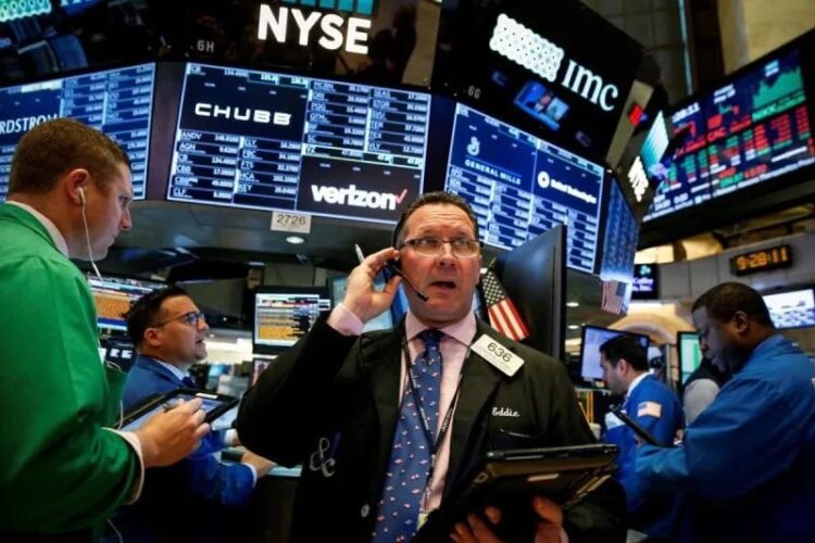 Suasana di Wall Street (Foto: Ant dari Reuters).