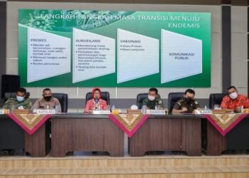 Wali Kota Pematang Siantar, dr. Susanti Dewayani, So. A  memimpin Rapat Koordinasi Menuju Endemik Covid-19. (Foto: Ant.).