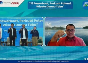 Ditjen IKP Kemenkominfo, menyelenggarakan kegiatan dukungan publik Genposting (Generation Positive Thinking) dengan tema “F1 Powerboat, Perkuat Potensi Wisata Danau Toba” di Stone Cafe, Jakarta Selatan. (Foto: Ant./Ditjen IKP Kemenkominfo).