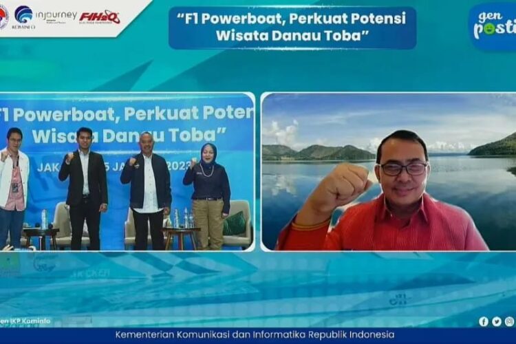 Ditjen IKP Kemenkominfo, menyelenggarakan kegiatan dukungan publik Genposting (Generation Positive Thinking) dengan tema “F1 Powerboat, Perkuat Potensi Wisata Danau Toba” di Stone Cafe, Jakarta Selatan. (Foto: Ant./Ditjen IKP Kemenkominfo).