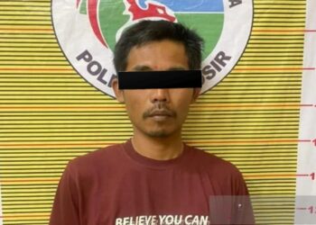 Seorang pria, WR (33), diduga pelaku penyalahgunaan narkoba ditahan Polres Samosir. (Foto: Ant/HO/Polres Samosir).