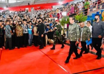 Presiden Joko Widodo menghadiri Puncak Peringatan Hari Pers Nasional (HPN) Tahun 2023 di Gedung Serbaguna Pemerintah Provinsi Sumatera Utara, Kabupaten Deli Serdang, Kamis, 9 Februari 2023. (Foto: BPMI Setpres/Laily Rachev).