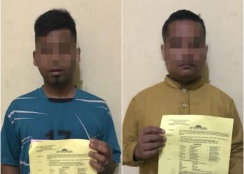 Kedua tersangka oknum guru pesantren diduga pelaku cabul terdadap 24 santrinya. (Foto:  Dok. Satres Polres Palas/LimaSisiNews)