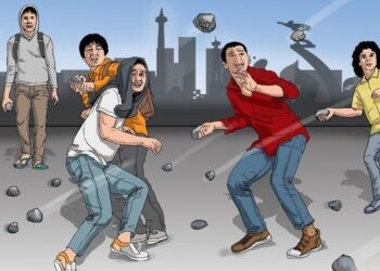 Ilustrasi: Suasana tawuran (Foto: Detik.com).