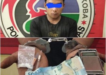 Ket: JH (26) tersangka pengedar sabu di Desa Meranti, Kecamatan Hutaraja Tinggi diamankan Satreskrim Narkoba Polres Padang Lawas. Fotodok/AKP Agus M Butarbutar SH