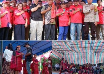Ket: Kasat Resnarkoba Polres Padang Lawas, AKP Agus M Butarbutar sosialisasi bahaya narkoba di Desa Paranjulu, Dusun Tinjoan. Sabtu (19/8/2023)