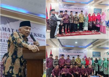 Foto bersama 
Prof.DR.H.Muhammad Amin Rais, MA., PH.D bersama jajaran Muhammadiyah Asahan. (mass)