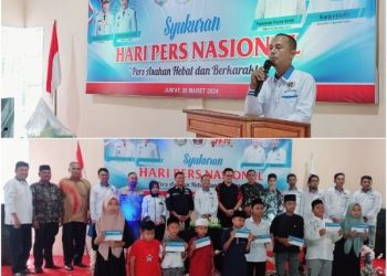 Pengurus PWI Asahan saat diabadikan foto bersama dalam syukuran HPN
Tahun 2024. (mass)