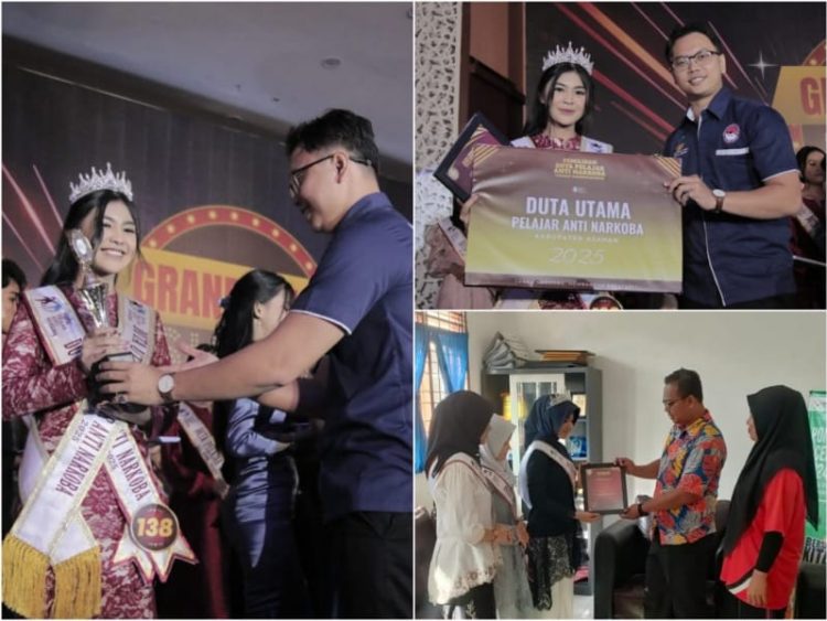 Tata Kynanty Pelajar SMA Negeri I Meranti yang meraih gelar Duta Utama Pelajar Anti Narkoba tingkat provinsi Sumatera Utara. (mass)